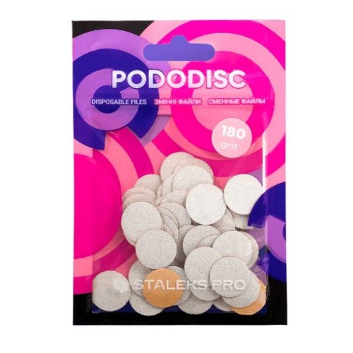 Змінні файли Staleks білі для педикюрного диска 180 грит Pododisc L 50 шт Змінні файли Staleks білі для педикюрного диска 180 грит Pododisc L 50 шт