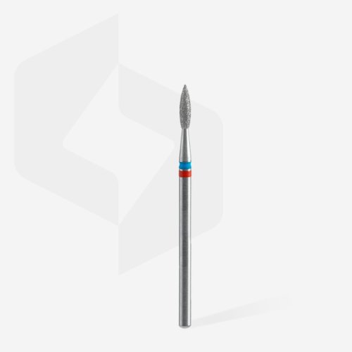 Фреза Staleks діамантова DUO полум'я гостре синьо-червоне 2,1мм/8мм Фреза Staleks діамантова DUO полум'я гостре синьо-червоне 2,1мм/8мм