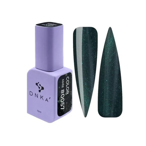 DNKa Gel Polish, 12 ml Color #0057 Темно-зелений з шимером