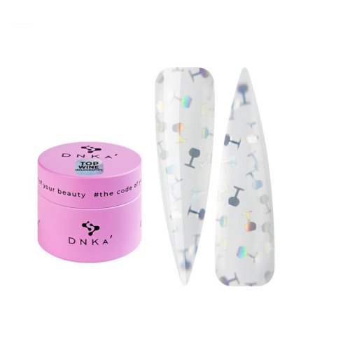 DNKa Nop Wine Holografic ,Топ для гель-лаку без липкого шару, 15 ml