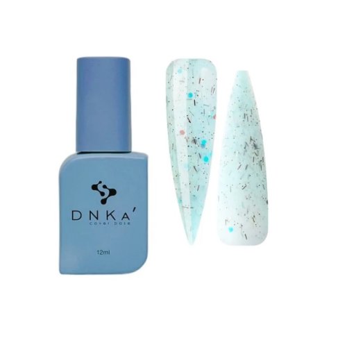 DNKa Cover Base, 12 ml #0060 Awesome Блакитний зі срібними та яскраво-блакитними частинками
