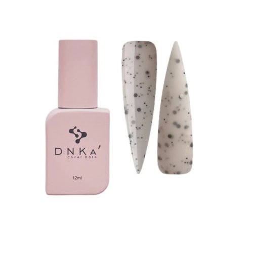 DNKа Cover Base, 12ml, #0037A Supreme Світло-бежевий з чорними та білими многограними частинками