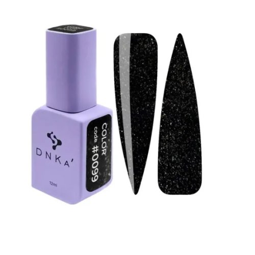 Гель лак DNKa, 12 ml Color #0099 - Чорний асфальт з блискітками