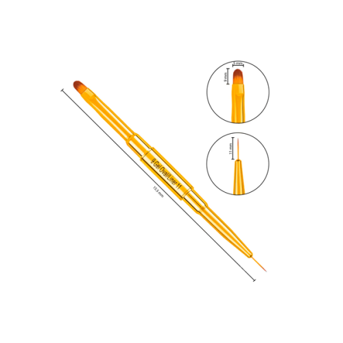 HD Hollywood Пензлик двосторонній HD 9 Gel Oval/ Liner 11 HD Hollywood Пензлик двосторонній 9 Gel Oval/ Liner 11