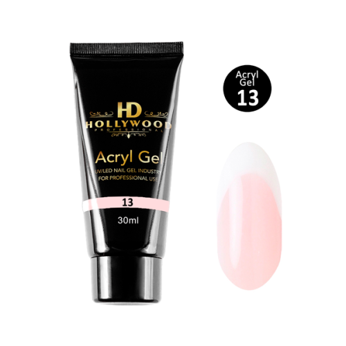 Акрил-гель HD Hollywood Acryl Gel 13 молочно-рожевий, 30 мл.