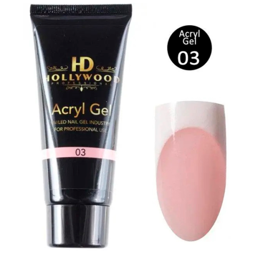 Акрил-гель HD Hollywood Acryl Gel 03 прозоро-рожевий нюдовий Акрил-гель HD Hollywood Acryl Gel 03 прозоро-рожевий нюдовий, 30 мл.