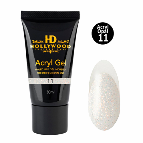 Акригель # 11 полигель опал шимер HD Hollywood, 30 мл. (tube)