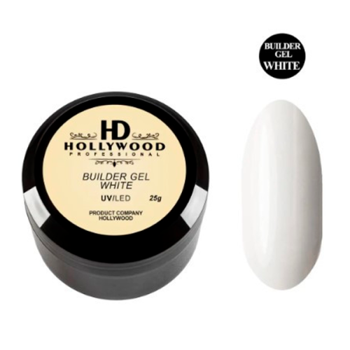 Моделюючий гель Builder Gel Білий White HD Hollywood Моделюючий гель Builder Gel Білий White HD Hollywood, 25 мл.
