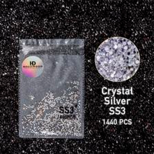 Стрази для нігтів Crystal Срібло SS3 HD Hollywood Стрази для нігтів Crystal Срібло SS3 1440 шт HD Hollywood