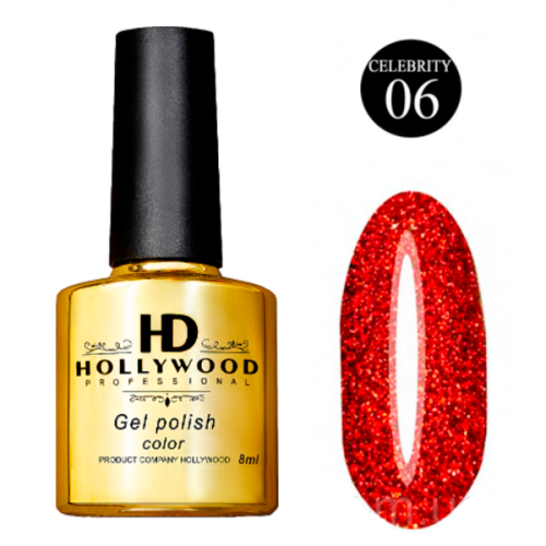 Гель-лак 06 Celebrity Світловідбивний Червоний HD Hollywood Гель-лак 06 Celebrity Світловідбивний Червоний HD Hollywood, 8 мл.