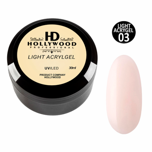 Рідкий акригель Light Acrygel 03 Молочно-персиковий HD Hollywood Рідкий акригель Light Acrygel 03 Молочно-персиковий HD Hollywood, 30 мл.