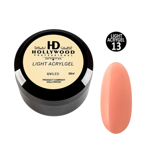 Рідкий акригель Light Acrygel 13 Персиковий HD Hollywood, 30 мл.
