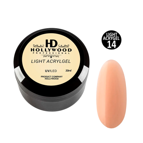 Рідкий акригель Light Acrygel 14 Ніжний лате HD Hollywood, 30 мл.