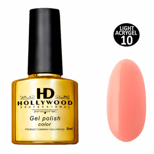 Рідкий акригель Light Acrygel 10 Персиковий пастельний HD Hollywood, 8 мл.