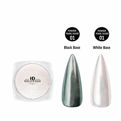 Втирка для нігтів Pearl 01 Срібна перлина HD Hollywood