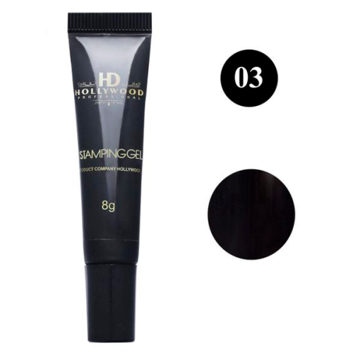 Гель-фарба для стемпінгу Чорна 03 HD Hollywood, 8 мл.
