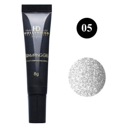 Гель-фарба для стемпінгу Срібло 05 HD Hollywood, 8 мл.