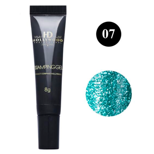 Гель-фарба для стемпінгу Блакитний 07 HD Hollywood, 8 мл.