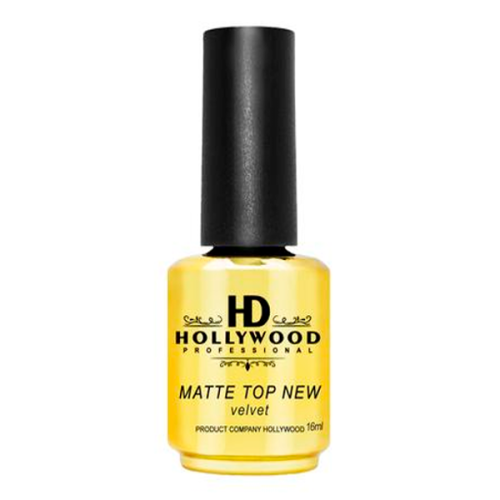 Matte Top Coat «Velvet» NEW HD Hollywood, 16 мл Топ матовий Matte Top Coat «Velvet» NEW HD Hollywood, 16 мл з липким шаром