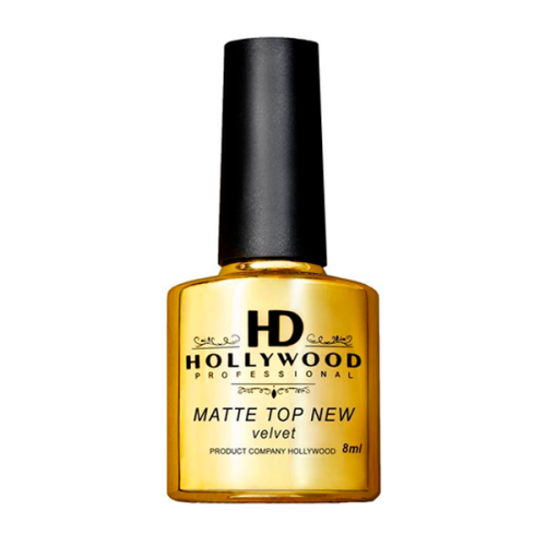 Matte Top Coat «Velvet» NEW HD Hollywood, 8 мл Топ матовий Matte Top Coat «Velvet» NEW HD Hollywood, 8 мл з липким шаром