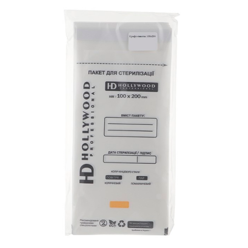 Крафт-пакети для стерилізації інструментів HD Hollywood Крафт-пакети для стерилізації інструментів HD Hollywood 100x200, 50 шт