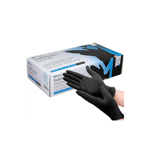 Рукавички нітрилові, чорні 3,5 г М не стерильні, без тальку Medicom Рукавички нітрилові, чорні 3,5 г М не стерильні, без тальку Medicom 1187, 100 шт. уп.