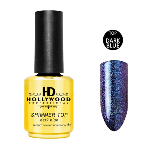 Топ шимер Синій No Wipe HD Hollywood, 16 мл Dark Blue