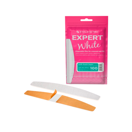 Staleks Змінні файли білі на м’якій основі для пилки-півмісяць EXPERT 40 100 грит (30 шт)