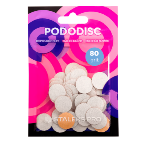 Змінні файли білі для педикюрного диска 80 грит staleks pro expert pododisc s 50 шт
