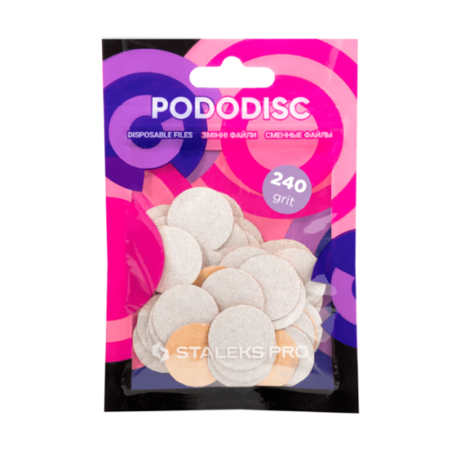 Змінні файли білі для педикюрного диска 240 грит staleks pro expert pododisc m 50 шт