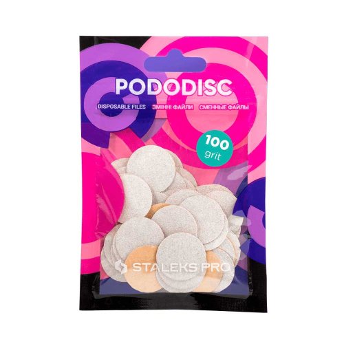 Змінні файли білі для педикюрного диска 100 грит (М) staleks pro expert pododisc 50 шт