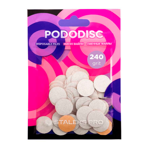 Змінні файли білі для педикюрного диска 240 грит staleks pro expert pododisc s 50 шт