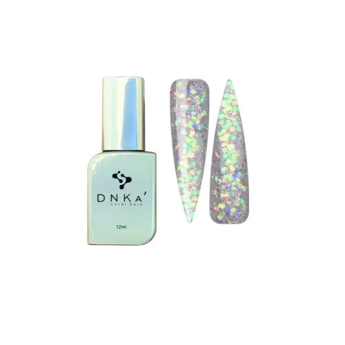 Топ для гель-лаку без липкого шару DNKa Top Unicorn. прозорий з кольоровими глітерними багатокутниками. 12 мл