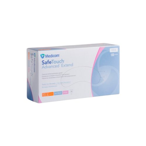 Рукавички нітрилові без тальку Medicom 1172 100 шт., рожеві, розмір М