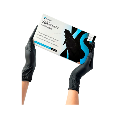 Рукавички нітрилові, чорні 5,0 г XS не стерильні, без тальку Medicom 1187-H Рукавички нітрилові, чорні 5,0 г XS не стерильні, без тальку Medicom 1187-H, 100 шт. уп.